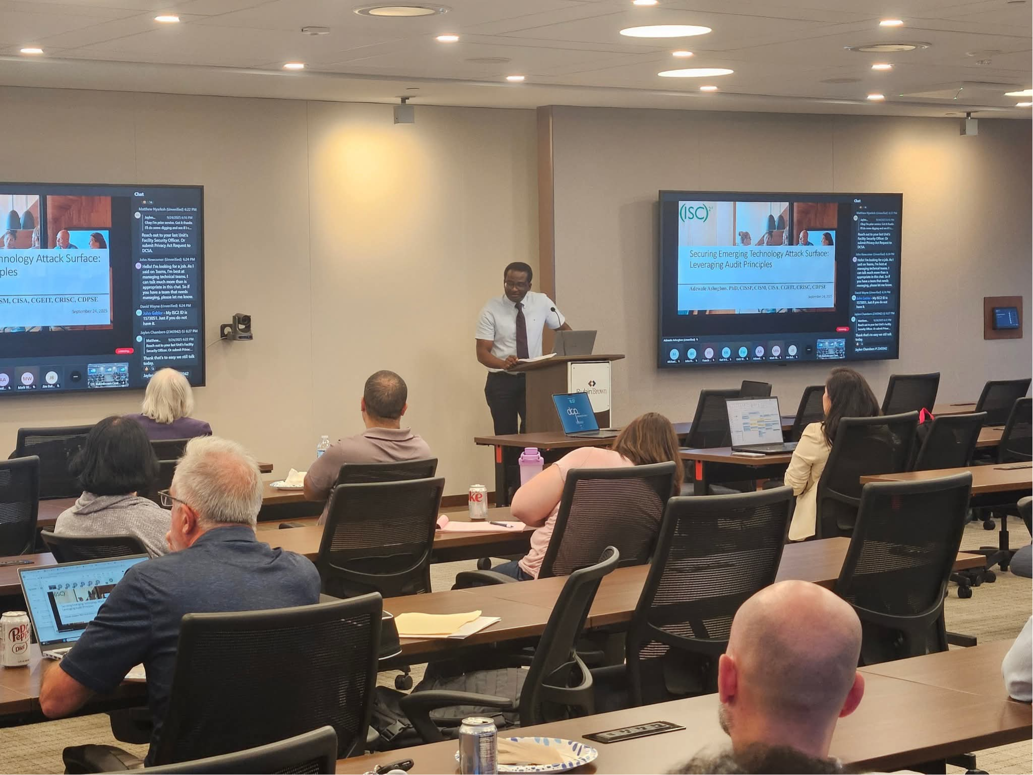Wide view of Adewale Ashogbon addressing a professional audience